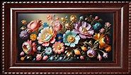 Vintage Frame TV Art Wallpaper | Retro Style Vintage Color 3D Pastel Flowers Screensaver Background