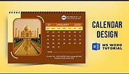 How to Make Calendar In MS Word | Printable Calendar Design