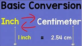 Converting Inch to Centimeter and Centimeter to Inch