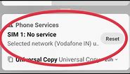 Vodafone || How To Fix No Service Selected Network in Vodafone | Vi
