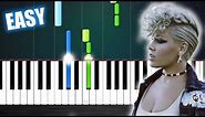 P!nk - What About Us - EASY Piano Tutorial by PlutaX