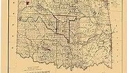 HISTORIX Vintage 1887 Indian Territory Oklahoma Map - 24x36 Inch Vintage Map of Oklahoma Wall Art - Oklahoma Indian Tribes - Oklahoma State Map - Vintage Oklahoma Map