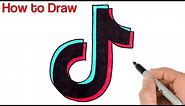 How to Draw Tik Tok Logo Easy for Beginners