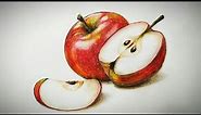How to draw realistic apple | How to draw Freehand drawing