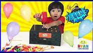 BLAST BOX BALLOON EXPLOSION Pop Challenge! Family Fun Egg Surprise Toys for Kids