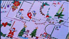 20 Amazing Christmas Cards /20 Christmas Border Designs /Project Work Designs @Poojacreation1