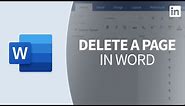 Word Tutorial - How to DELETE A PAGE