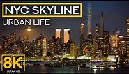 New York City Skyline Screensaver in 8K - Best Night Views of NYC