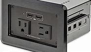 StarTech.com Conference Table Power Center with 2X UL Certified 120V AC Outlets & 2X USB BC 1.2 - Recessed in-Table/Desk Power Strip/Charging Station for Meeting Room/Boardroom/Lab Bench (KITBZPOWNA)