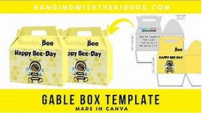 Gable Box Tutorial|How To: Design & Assemble Gable Box Template|Custom Party Favors Canva Tutorial