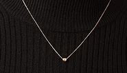GELIN 14k Solid Gold Ball Bead Pendant Necklace for Women