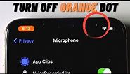 How to Turn Off Orange Dot on iPhone