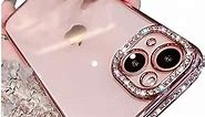 Casechics Compatible with iPhone Case,Luxury Glitter Bling Sparkly Diamond Electro Plated Frame Edge Border Full Body Protective Clear Soft Shockproof Cover Phone Case (Pink,iPhone 13 Pro Max)