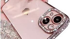 Casechics Compatible with iPhone Case,Luxury Glitter Bling Sparkly Diamond Electro Plated Frame Edge Border Full Body Protective Clear Soft Shockproof Cover Phone Case (Pink,iPhone 11 Pro Max)