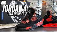 Air Jordan 4 Red Thunder Review and On Foot in 4K