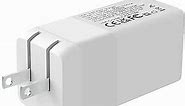 65W USB C Wall Charger,PD 3.0 GaN Charger with 2 Port Fast Charger Fit for iPhone 13 Pro Max/13 Pro/13/13Mini/12, MacBook Pro, iPad Pro/Air, Switch, Galaxy S21/S20 and More, White