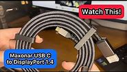 The quality of this USB C to DisplayPort 1.4 cable and how it works with my laptop!