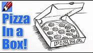How to draw Pizza in a Box Real Easy