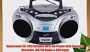 Supersonic SC-709 Portable MP3/CD Player with Cassette Recorder AM/FM Radio