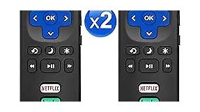 【Pack of 2】for Roku-TV-Remote-Control-Replacement ,Compatible with TCL Roku TV/Hisense Roku TV/Onn Roku TV/Sharp Roku TV/Philips Roku TV