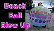 Blowing Up A Giant Beach Ball - Inflating A 42 inch Intex Jumbo Beach Ball ASMR Inflatable