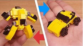 LEGO brick transformers mech MOC tutorial - a racing car - Double Punch (similar to Bumblebee)
