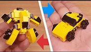 LEGO brick transformers mech MOC tutorial - a racing car - Double Punch (similar to Bumblebee)