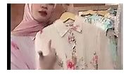 baju atasan dan gamis terbaru dengan model plisket bahan motif