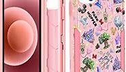 Oqplog for iPhone 13 6.1” Heavy Duty Phone Case for Girls Kids Women Boys Cute Cartoon Hard Triple Layers Cover Full Body Rugged Military Grade Drop Shockproof Cases for Apple 13 Disny