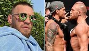 Conor McGregor taunts Poirier with reflective glasses showing his brutal 2014 KO