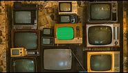 Old TV Pile Green Screen | 4K | Global Kreators