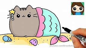 How to Draw a Mermaid Pusheen Easy