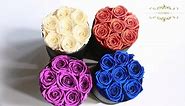 NATROSES Preserved Real Roses in a Box Roses That Last Up to 3 Years, Long Lasting Roses Gifts for Her, Valentines Day Gifts for Her (Royal Blue)