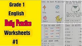 Grade 1 English Daily Practice Worksheets #1 | Homeschooling Grade 1 English Worksheets #1