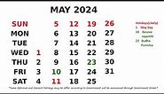 May Calendar 2024