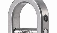 Key Unity KA17 Titanium D Ring Key Shackle, U Shape Key Ring Horseshoe Clasp for Car Fob, DIY Leather Key Organizer Keychain (Sandblasted, m)