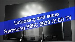 Samsung 55S90C 2023 QD-OLED TV unboxing and installation