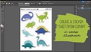 Making a sticker sheet from clip art in Adobe Illustrator