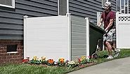 Enclo Privacy Screens ZP19014 No Dig Premium Full-Coverage White Vinyl Privacy Fence Screen Kit, 48" W x 48" H, Perfect to Enclose Trash Bins and A/C Units (2-Panels)