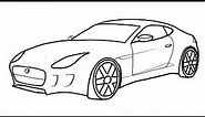 How To Draw A Jaguar Car Easy - Jaguar Car Easy Drawing - How to draw a car step by step