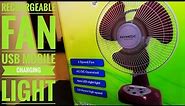 Kennede Rechargeable Fan,Light and Usb output(SK-208) Unboxing