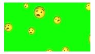Emoji emoticon worried sad face falling green screen chroma key...