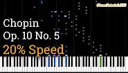 Chopin - Etude Op. 10 No. 5: Black Keys (Slow Piano Tutorial) [20% Speed]