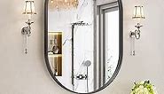 Brightify Black Oval Mirror for Bathroom 26x38 Inch, Metal Framed Bathroom Vanity Mirrors, Modern Wall Mirror for Bedroom Living Room Wall Decor Hang Vertical and Horizontal