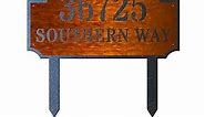 Metal Yard Stake House Business Double Layer Deluxe Address Steel Sign | Weather Resistant | Made in USA (17, Copper)