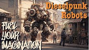 Fuel Your Imagination! Daily AI Mecha, Robot, Cyborg Inspiration: Dieselpunk Robots!