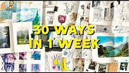 30 Ways To Fill a Sketchbook In A Week!