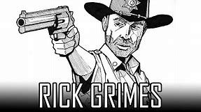 Draw Rick Grimes Walking Dead - How To Draw With Quick Simple & Easy Steps For Beginners 02