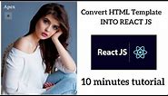 how to convert html template to reactjs | Reactjs Tutorial