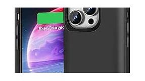 BAHOND Battery Case for iPhone 14 Pro, 5000mAh Rechargeable Extended Battery Charging/Charger Case, Add 100% Extra Juice, Support Wire Headphones (6.1 inch) Black